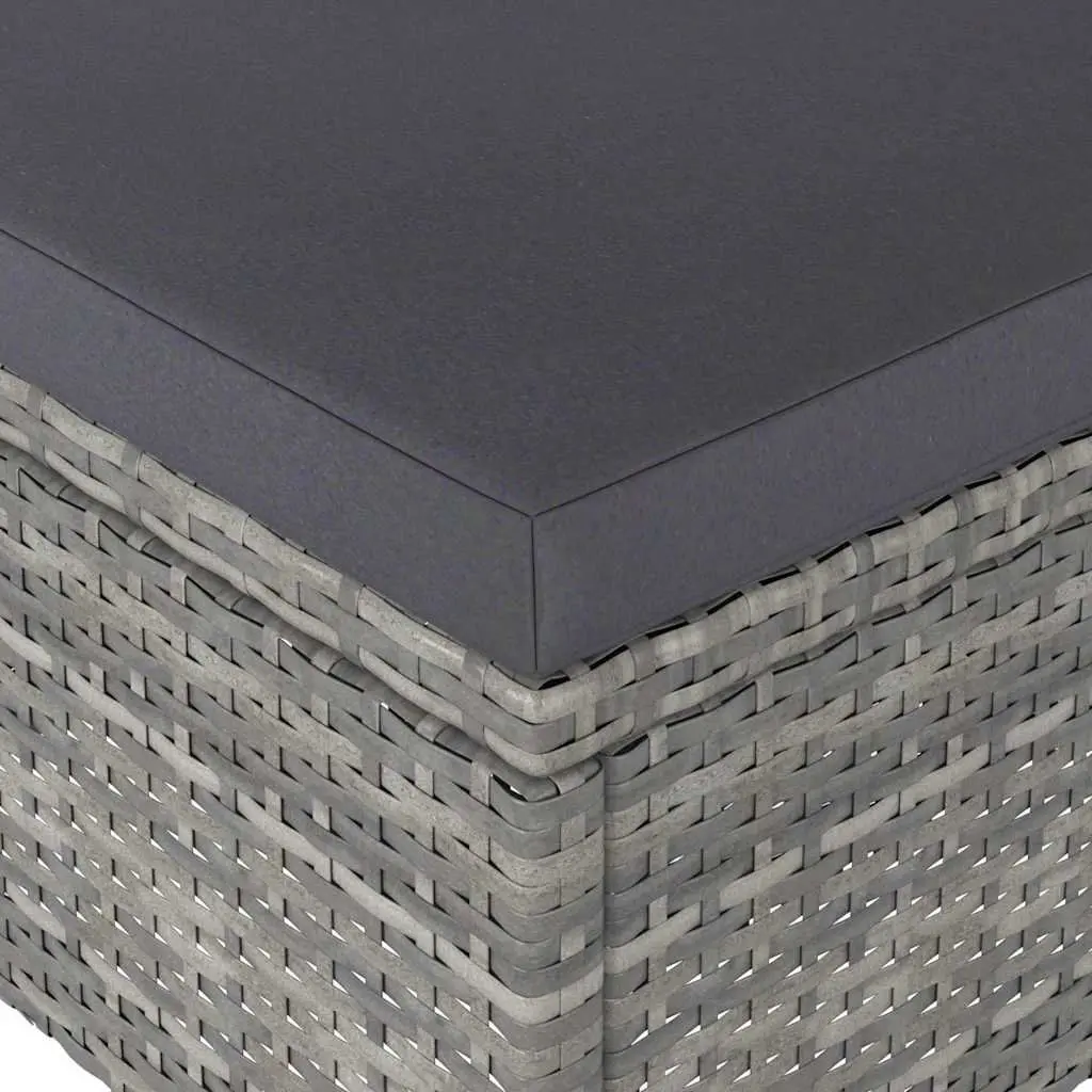 4 Piece Outdoor Garden Chair and Stool Set Powder Coated Steel Frame PE Rattan Grey