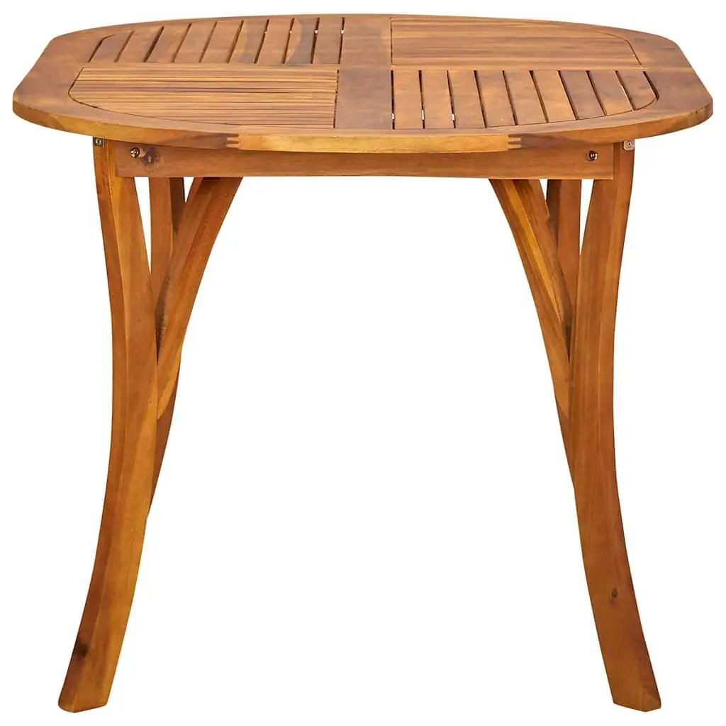 Solid Acacia Wood Garden Table Outdoor Furniture Dining Brown 150x90x75cm