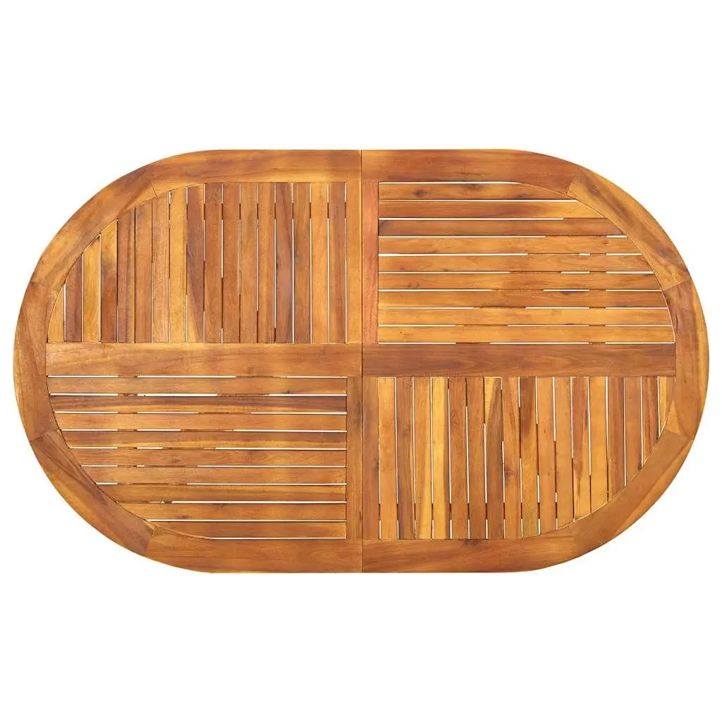 Solid Acacia Wood Garden Table Outdoor Furniture Dining Brown 150x90x75cm