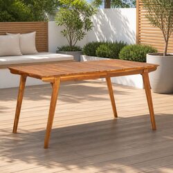 Practical Acacia Wood Garden Table for Outdoor Spaces 150x90x75cm