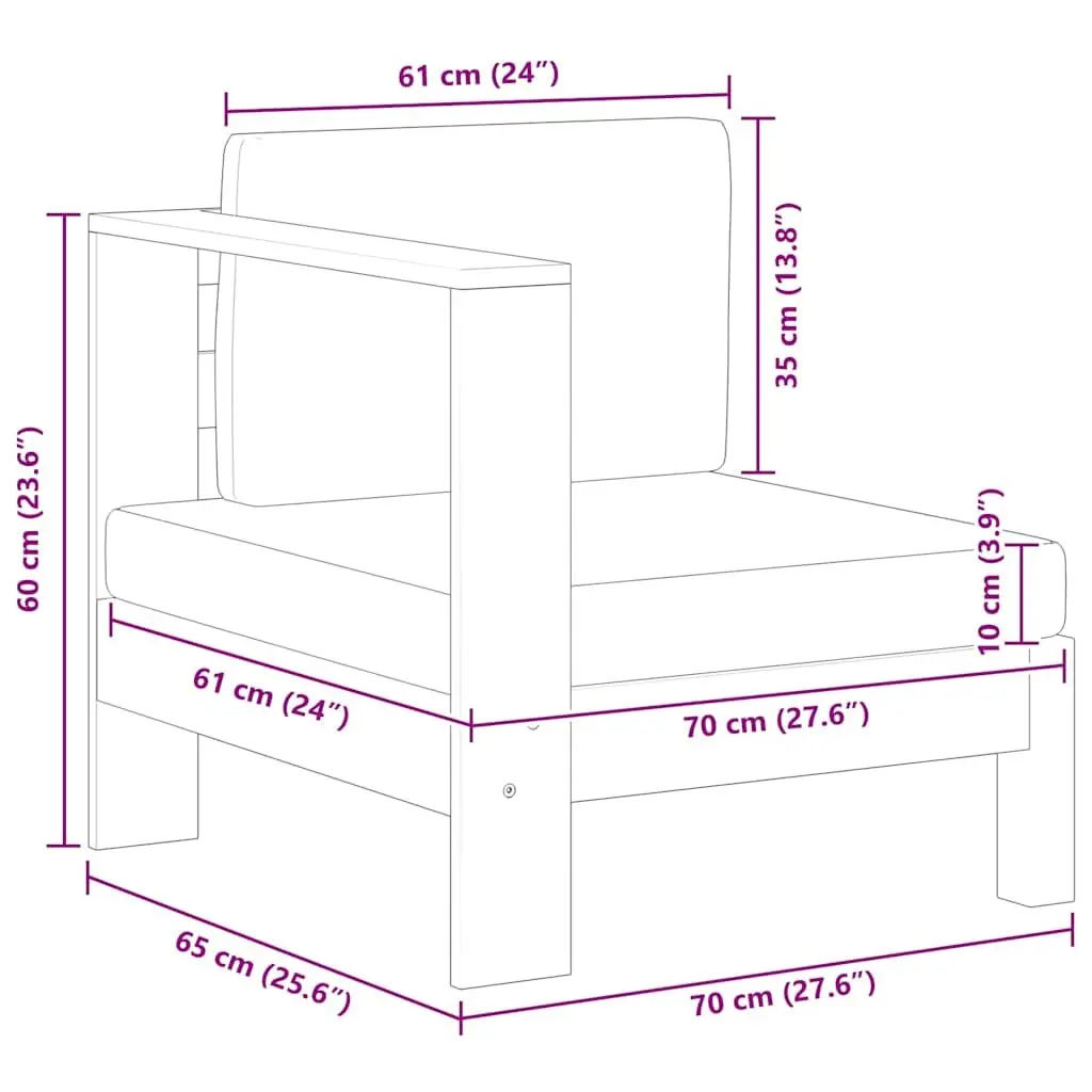 Middle Sofa Section for Outdoor Living Areas