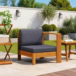 Versatile Grey Acacia Wood Middle Sofa for Gardens