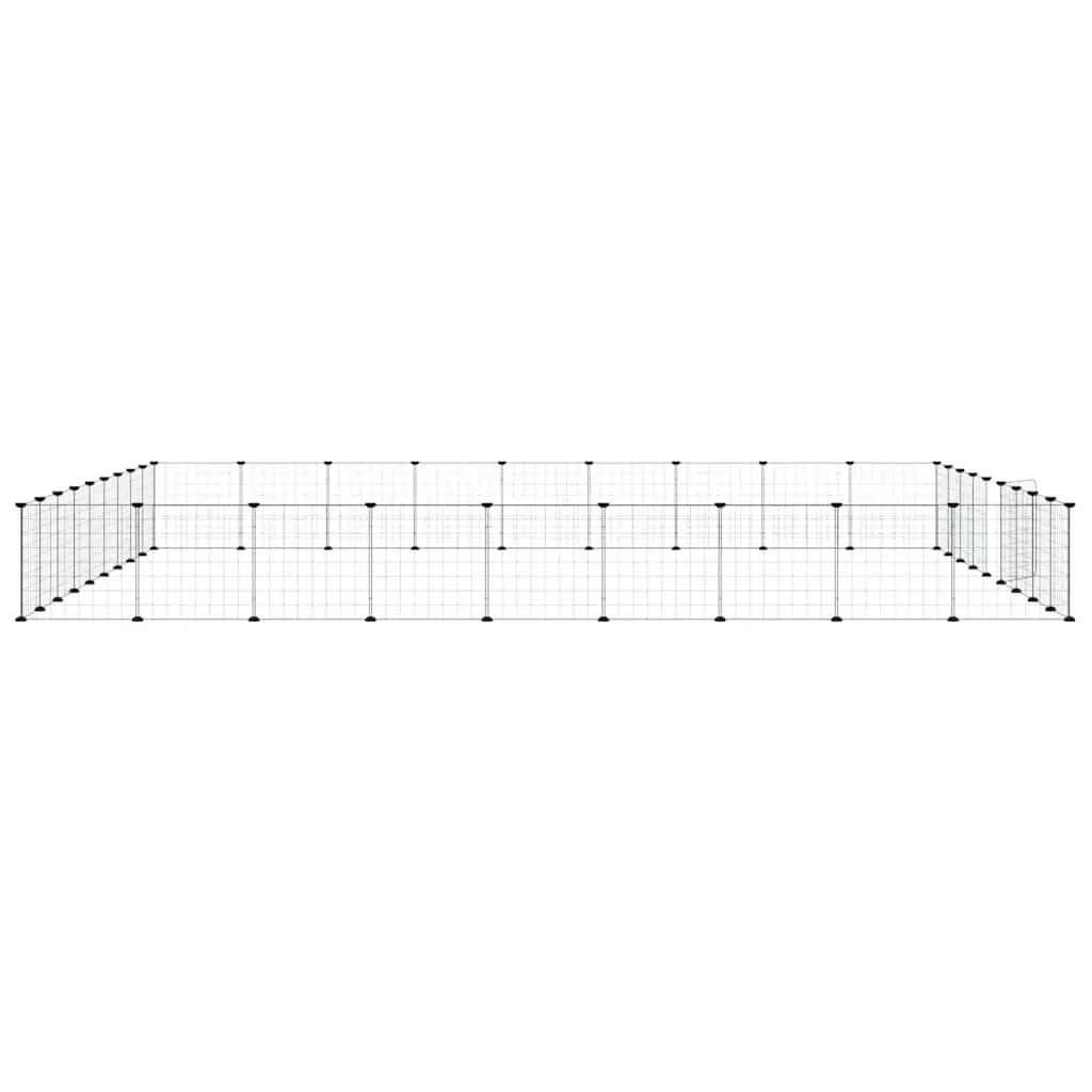 36-Panel Pet Cage with Door Black 35x35 cm Modular Small Animal Habitat