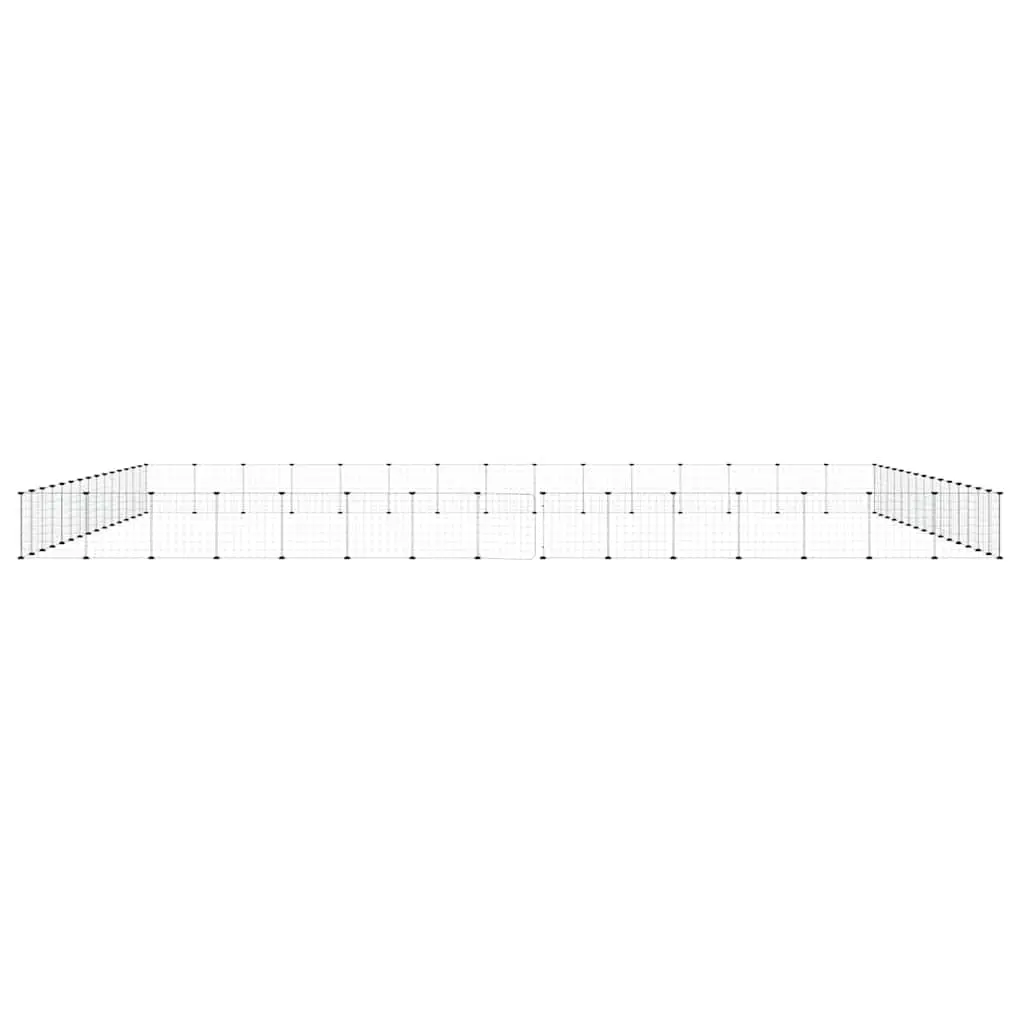 Pet Cage Black Powder Coated Steel 35x35cm Modular 60 Panel Exercise Enclosure