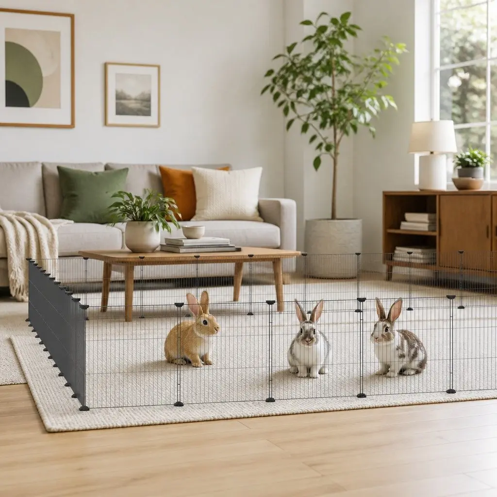 Pet Cage Modular Powder-coated Steel 35x35 cm Black 44 Panels