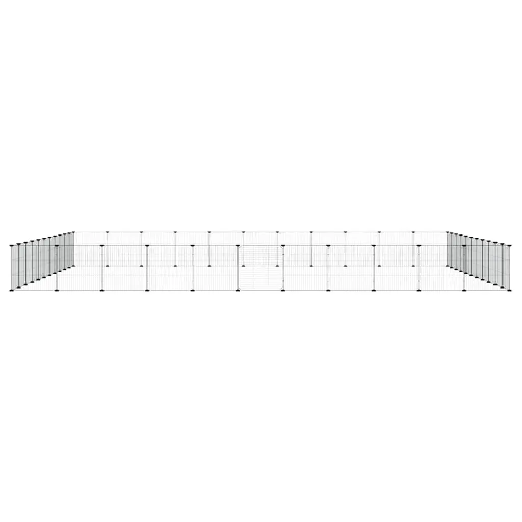 Pet Cage Modular Powder-coated Steel 35x35 cm Black 44 Panels
