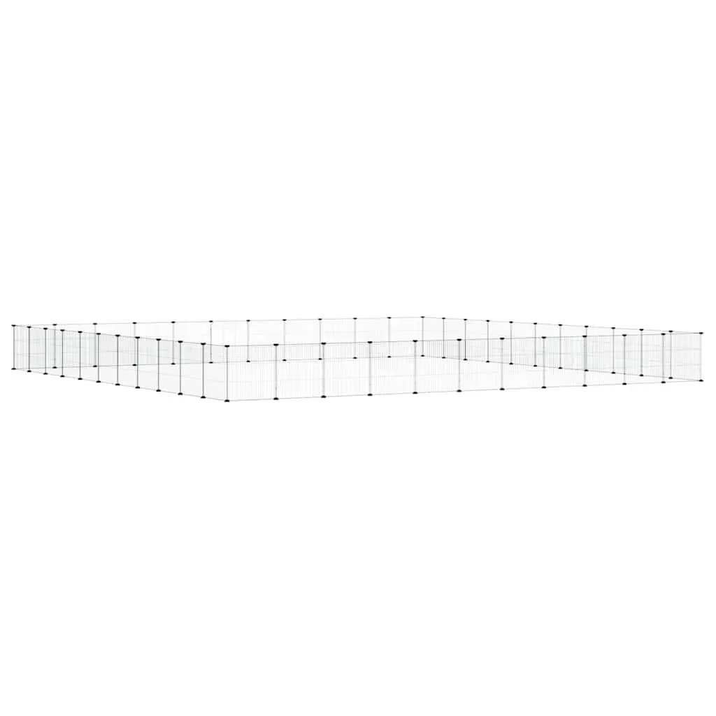 Pet Cage Modular Powder-coated Steel 35x35 cm Black 44 Panels