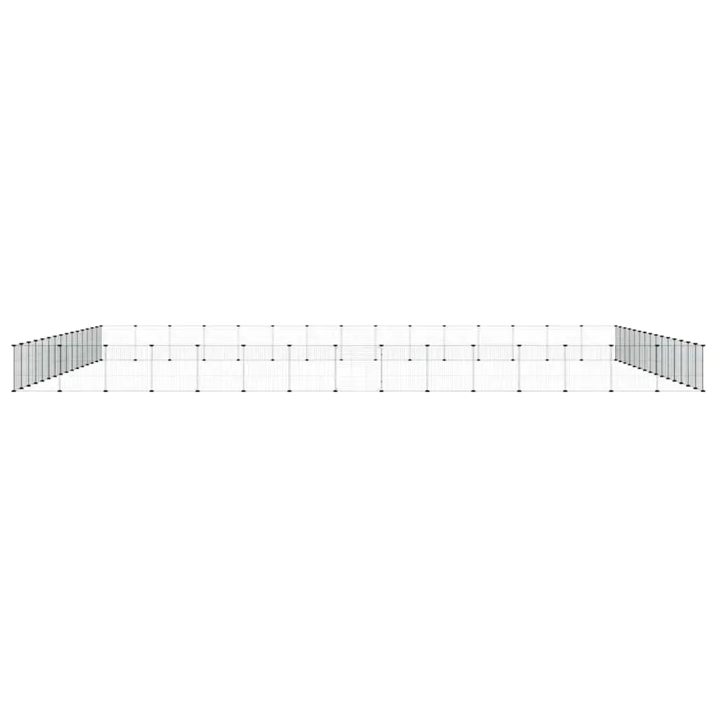 60 Panel Pet Cage Powder-coated Steel 35x35cm Black Small Animal Habitat Enclosure
