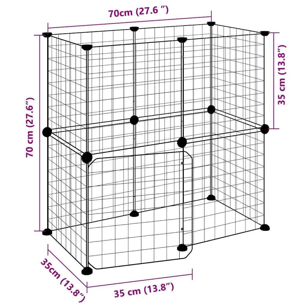 12-Panel Pet Cage for Home Use, 35x35 cm