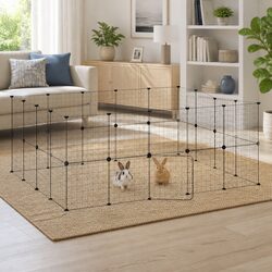 Practical 36-Panel Pet Cage with Door for Home Use