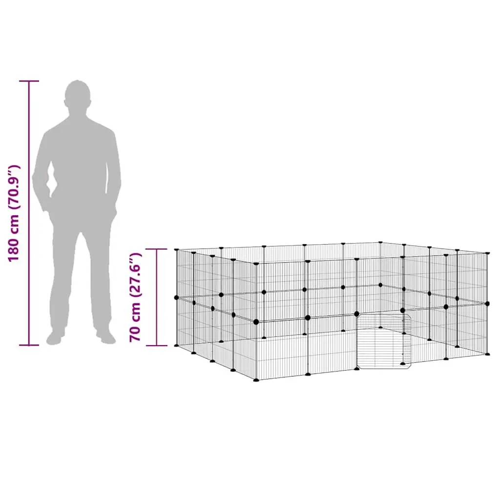 36-Panel Pet Cage with Door for Small Pets