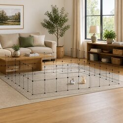 Versatile Black 60-Panel Pet Enclosure with Door 35x35 cm