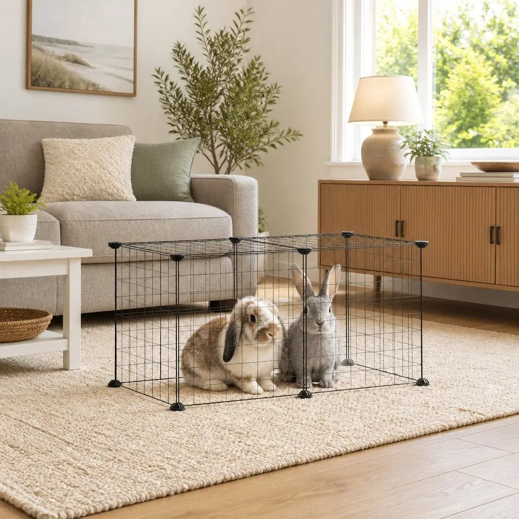8-Panel Pet Exercise Pen for Small Animals 35x35 cm