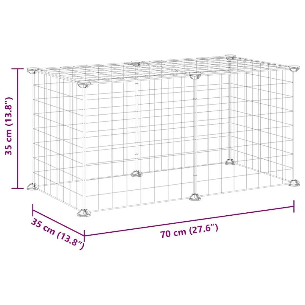 8-Panel Pet Exercise Pen for Small Animals 35x35 cm