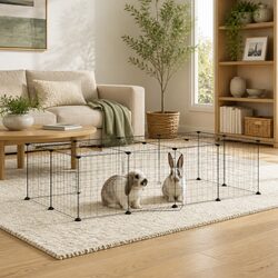 Versatile 20-Panel Black Pet Cage 35x35 cm with Door
