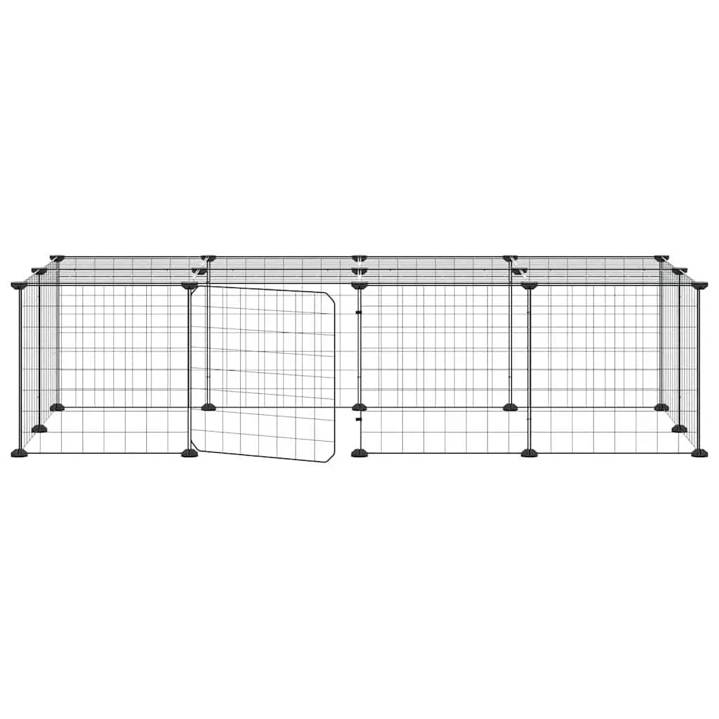 20 Panel Pet Cage Powder-Coated Steel 35x35 cm Black