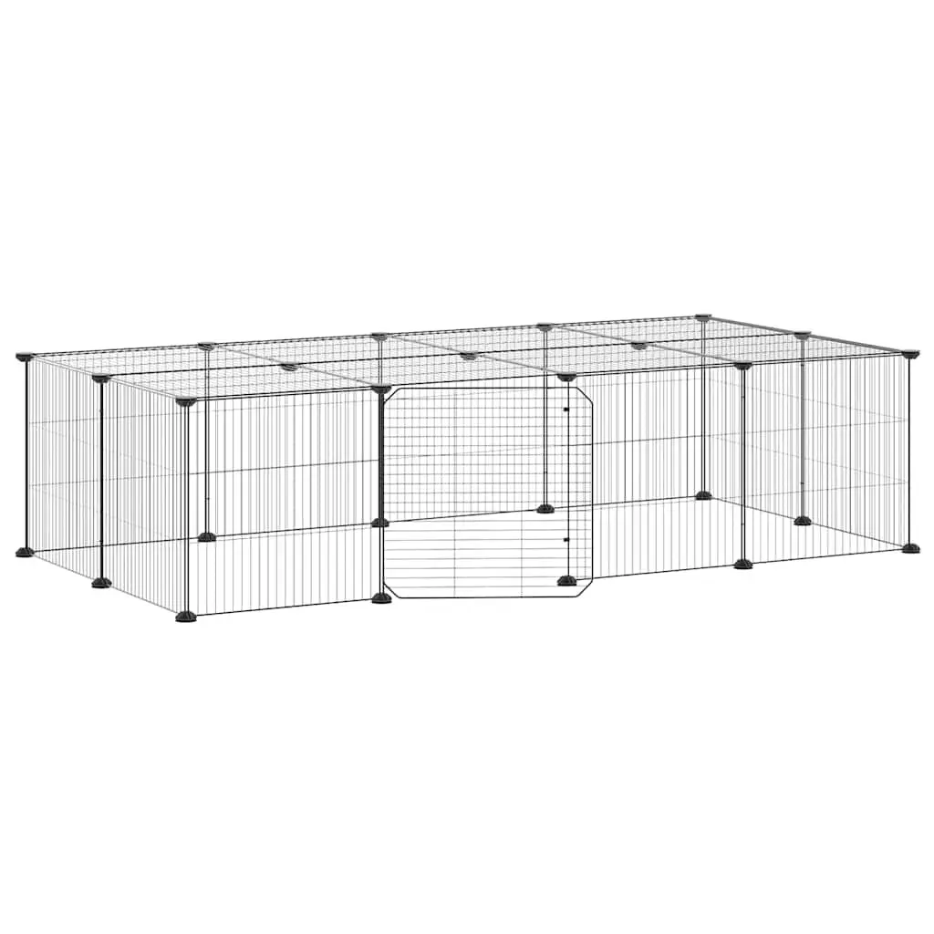 20-Panel Black Pet Cage for Small Animals