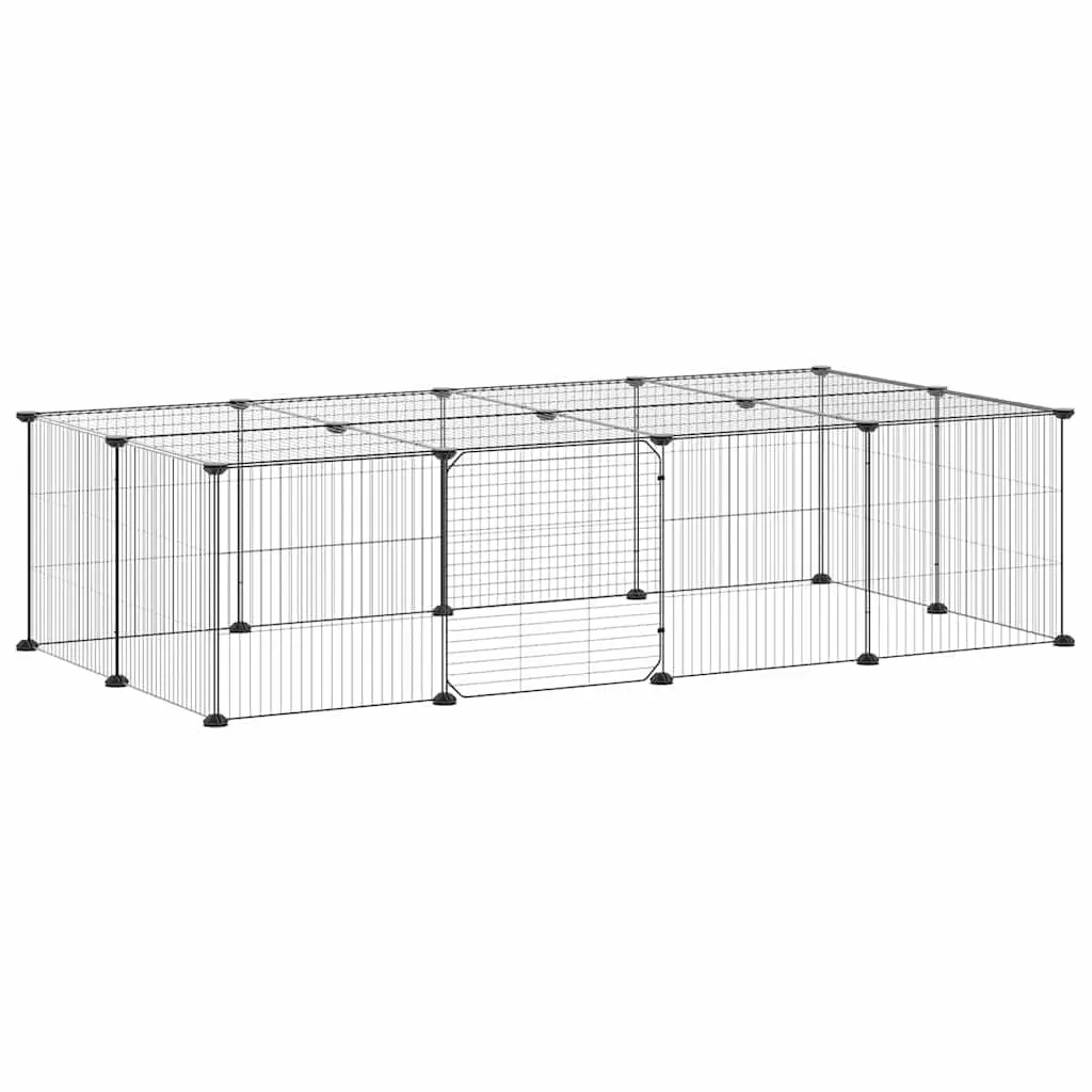 20-Panel Black Pet Cage for Small Animals