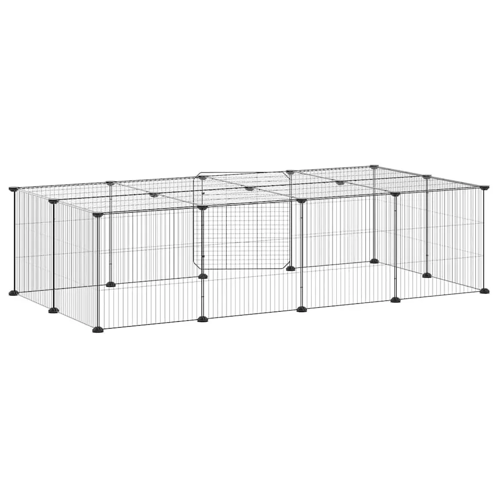 20-Panel Black Pet Cage for Small Animals