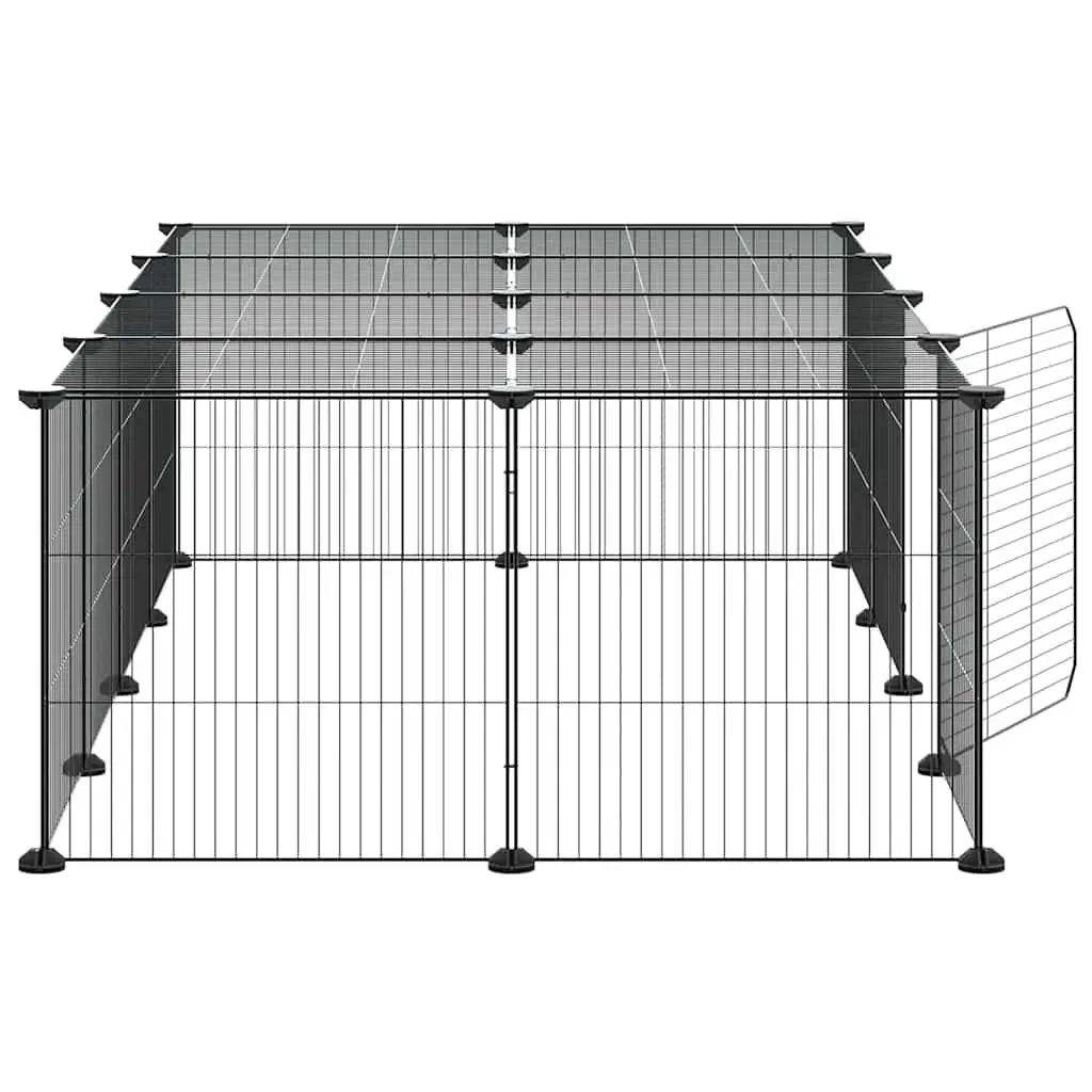 20-Panel Black Pet Cage for Small Animals