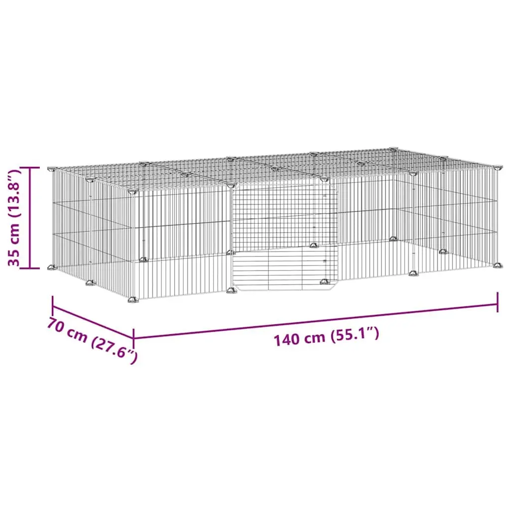 20-Panel Black Pet Cage for Small Animals