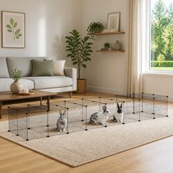 Practical 36-Panel Pet Cage with Door for Home Use