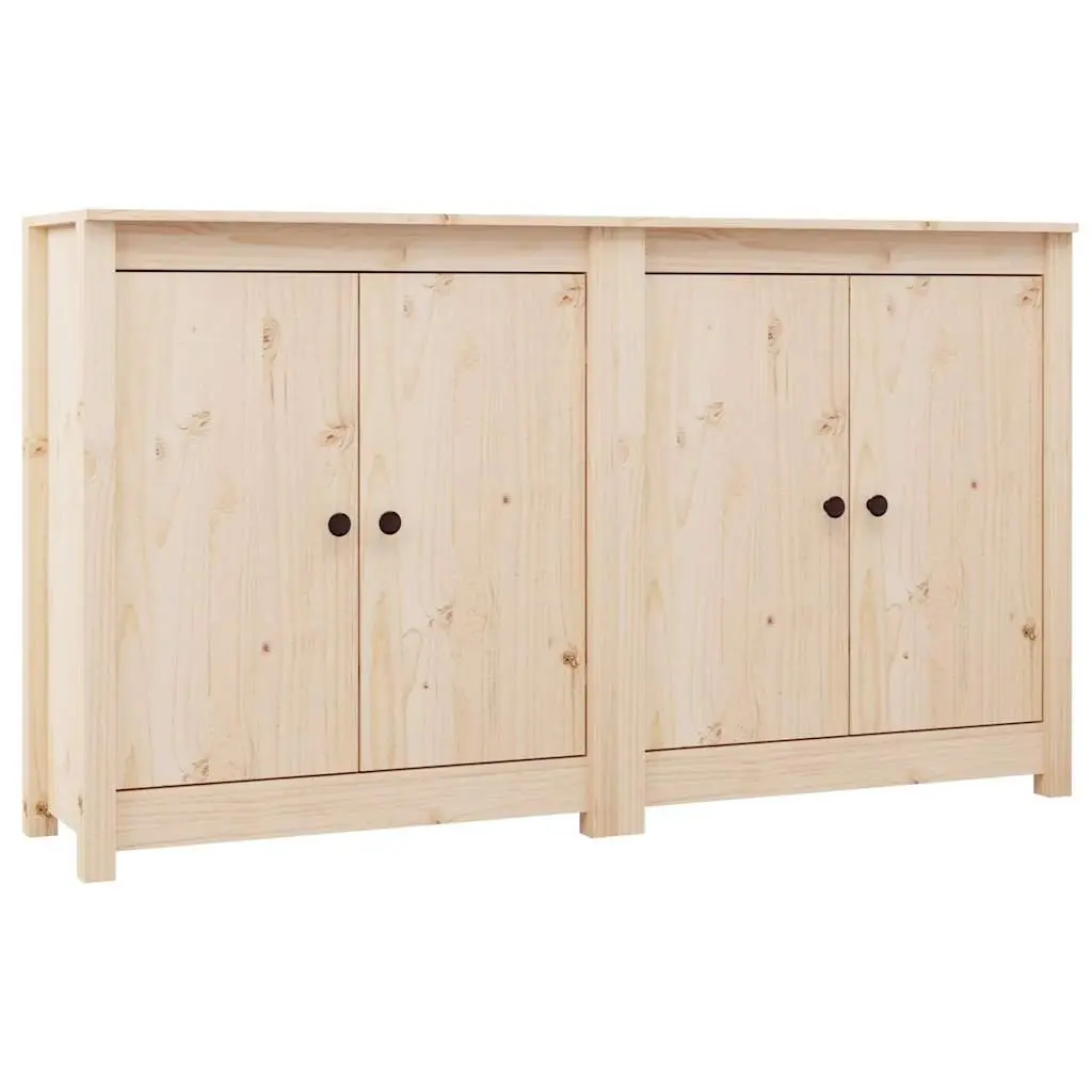 Solid Pine Wood Sideboards 70x35x80 cm Brown Storage Cabinet 2 pcs