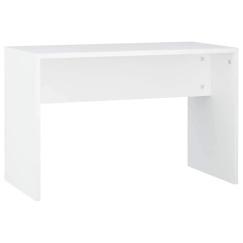 Dressing Table Set Engineered Wood White Vanity with LED Mirror and Storage Stool