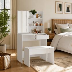 Practical White Dressing Table Set for Any Room