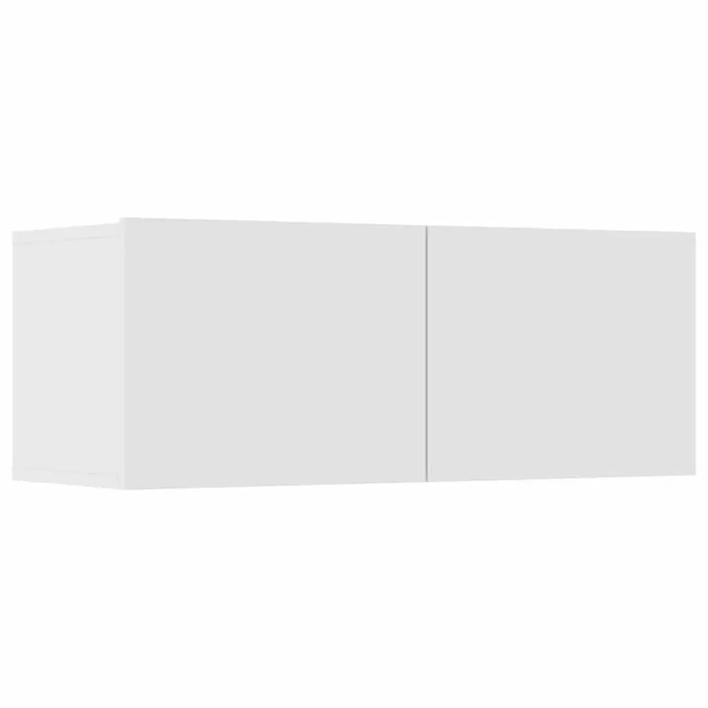 White Wall-Mounted TV Cabinet Set