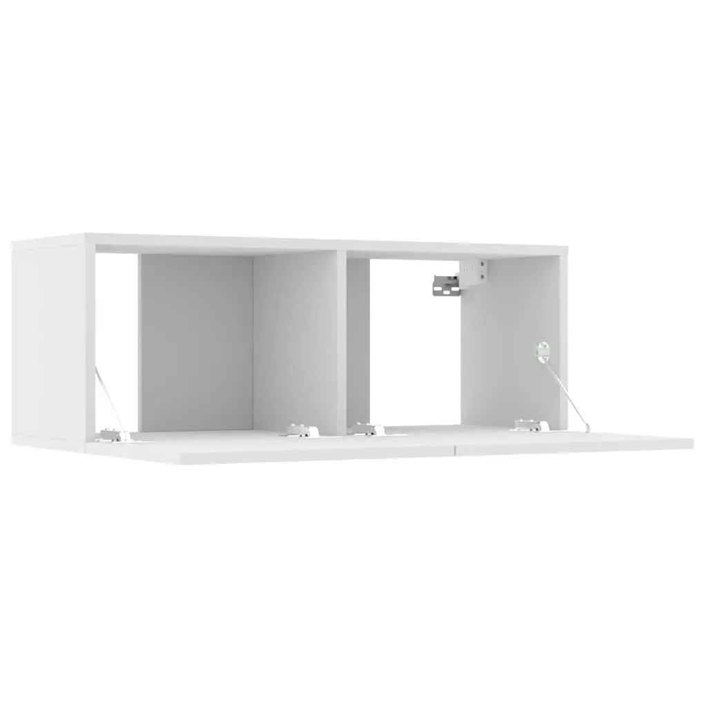 White Wall-Mounted TV Cabinet Set