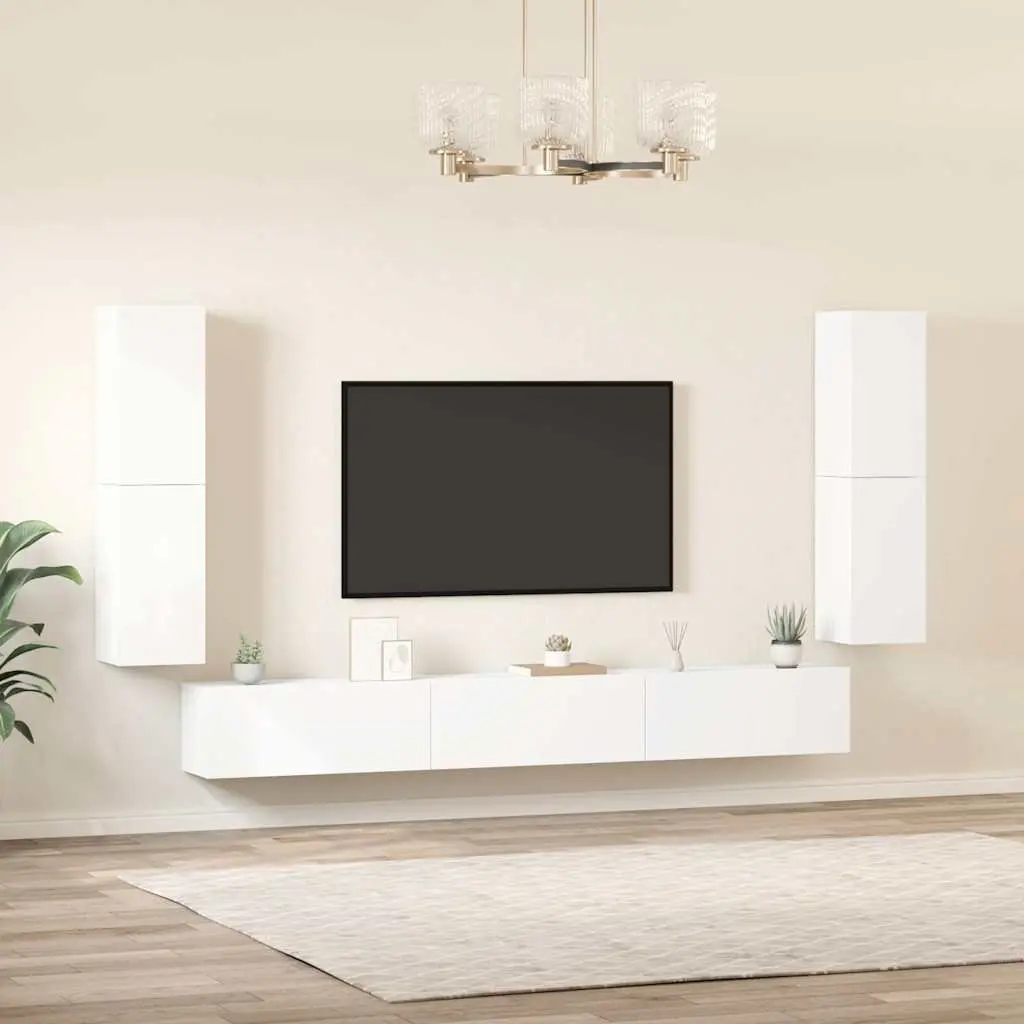 7-Piece Wall-Mounted TV Cabinet for Home Use
