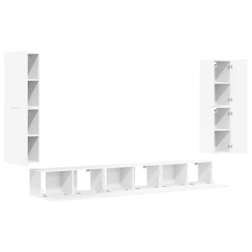 7-Piece Wall-Mounted TV Cabinet for Home Use