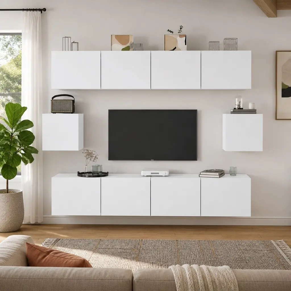 Wall-Mounted TV Cabinet Set for Home Use