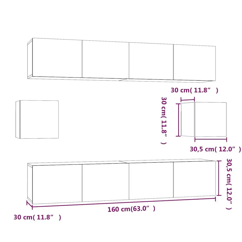 Wall-Mounted TV Cabinet Set for Home Use