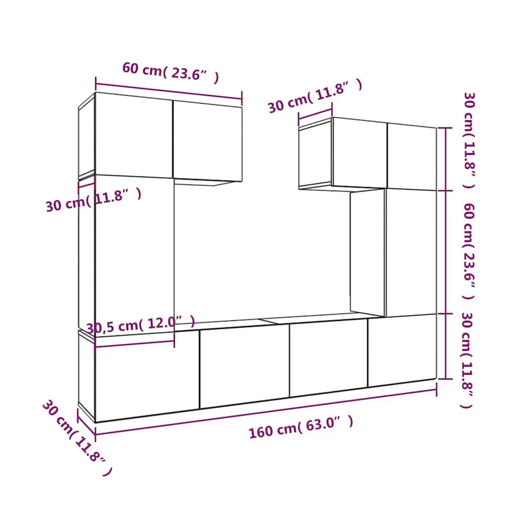 White Wall-Mounted TV Cabinet for Living Spaces