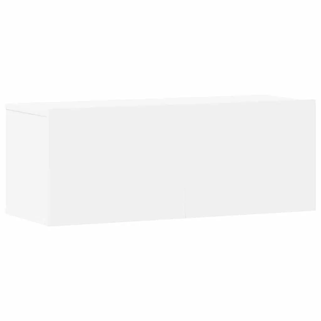 3 Piece White Engineered Wood Wall Mounted TV Cabinet Set for Living Room and Bedroom Storage