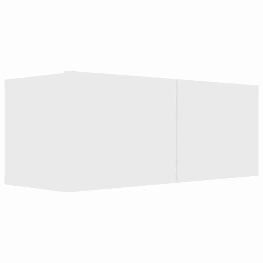 White Engineered Wood TV Cabinet Set Wall-Mounted Storage Unit 8 Piece Living