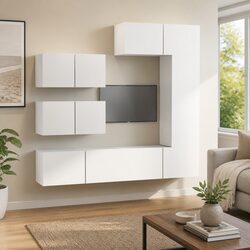 Practical 6 Piece Wall-Mounted TV Cabinet for Your Home