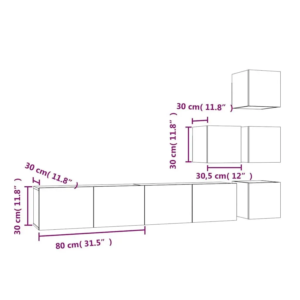 Wall-mounted TV Cabinet Engineered Wood White Floating Storage Unit