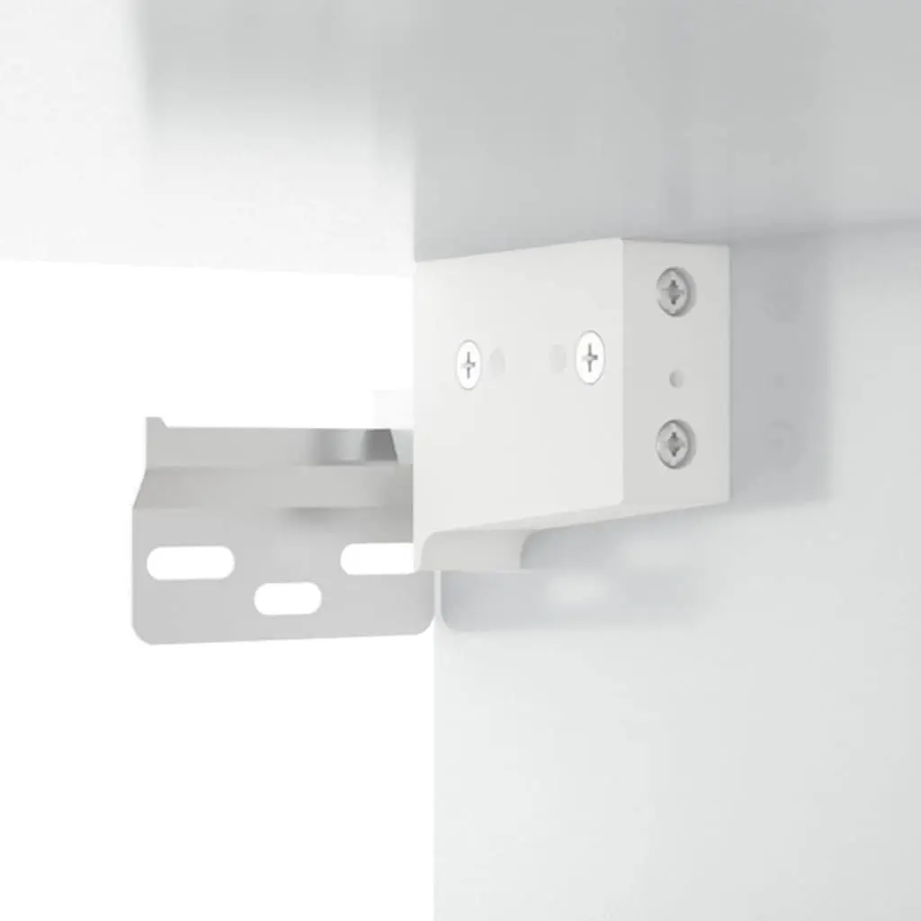 Wall Cabinets 2 pcs High Gloss White Storage Floating Shelves Engineered Wood