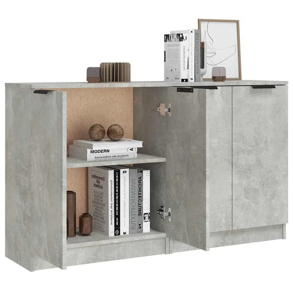 Sideboard Cabinet Engineered Wood 60x30x70 cm Grey Set of 2
