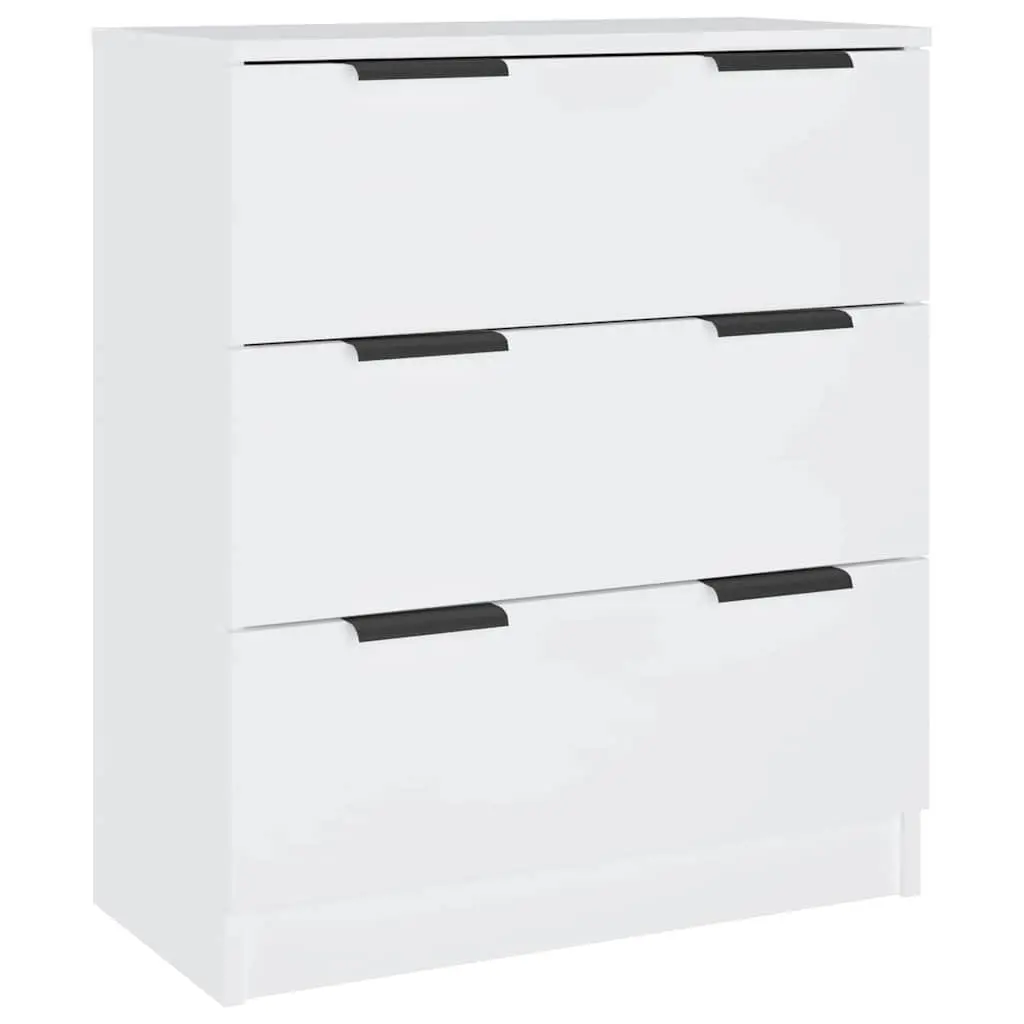 3 Piece White Sideboard Buffet Cabinet Engineered Wood Storage Display Stand