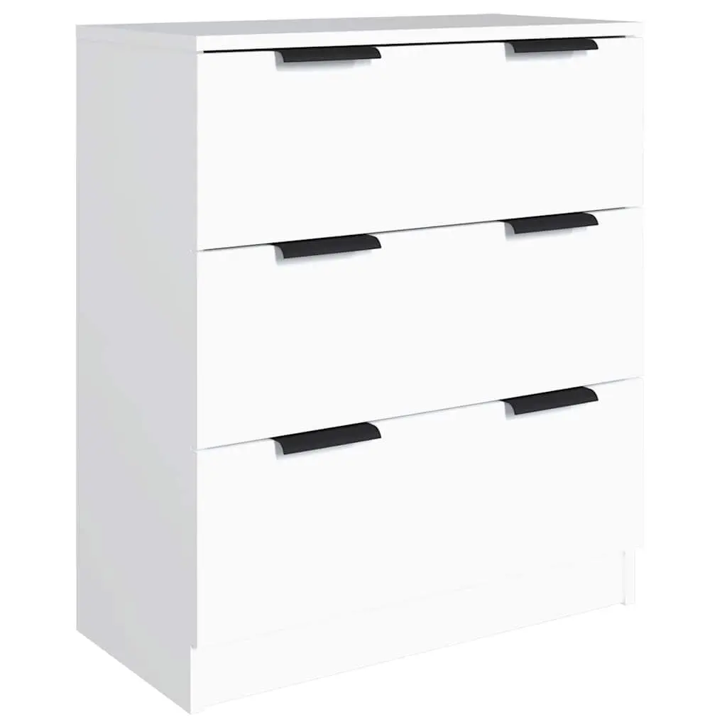 Sideboard Cabinet 3 Piece White Storage Buffet Engineered Wood Living Room