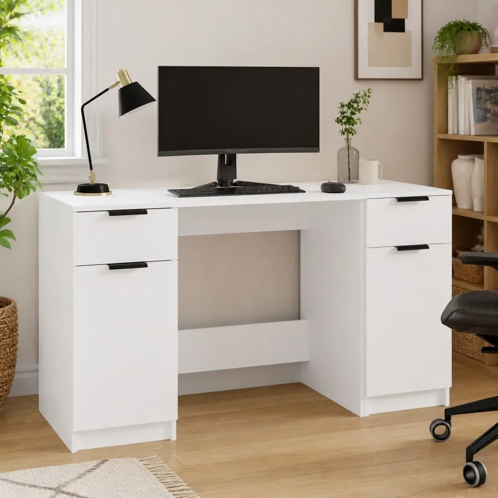 Office Desk with Side Cabinet for Home Use