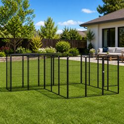 Practical 18-Panel Puppy Playpen for Versatile Use