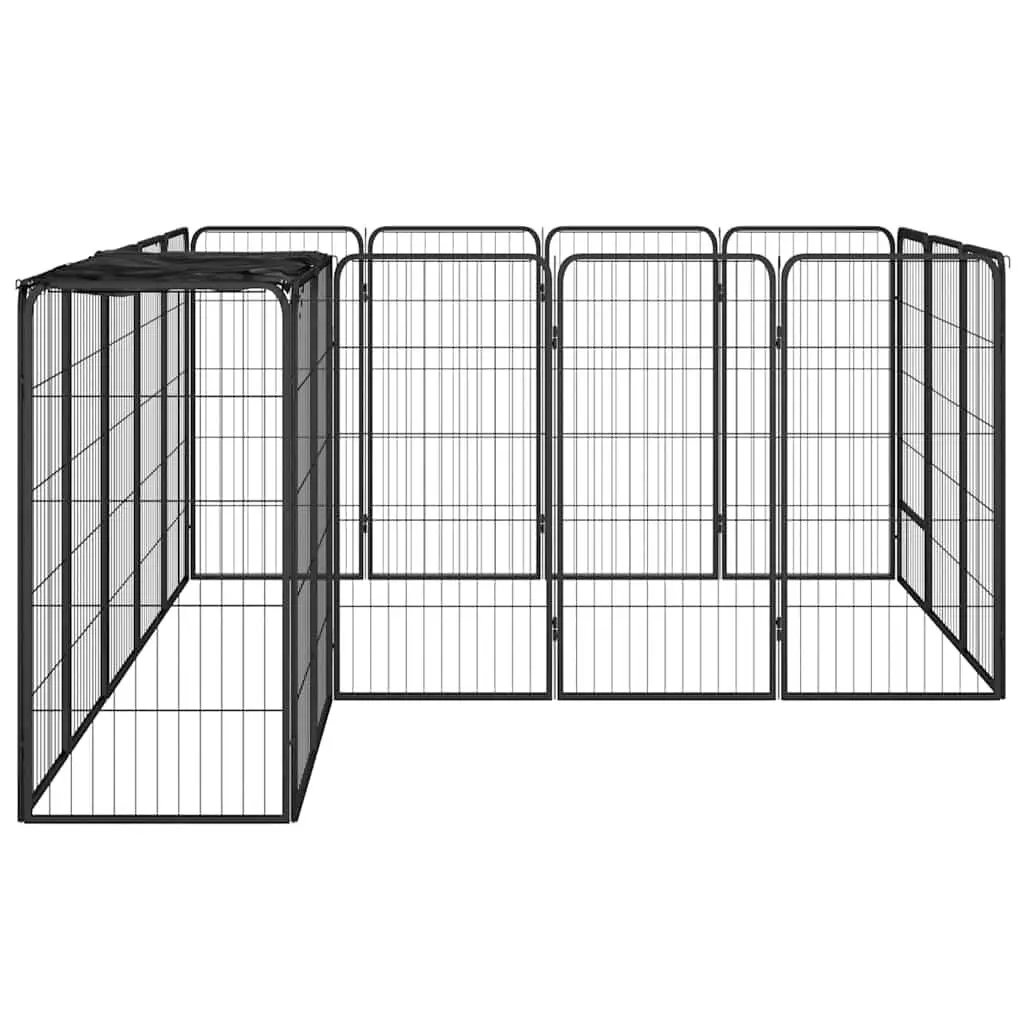 Dog Playpen 18-Panel Puppy Enclosure Pen Black Steel Exercise Run Yard