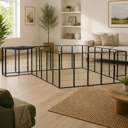 Practical 26-Panel Pet Playpen for Safe Indoor/Outdoor Use
