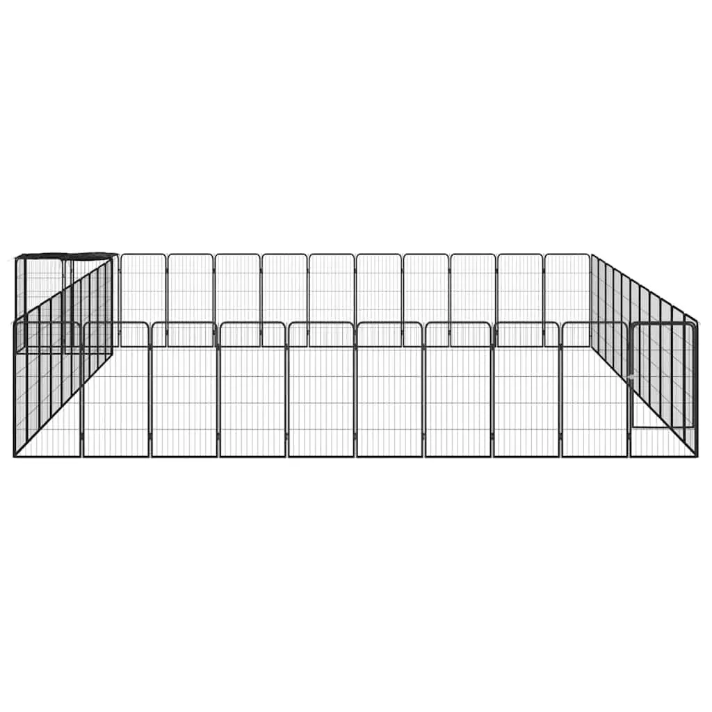 Dog Playpen Steel 46 Panels Black Outdoor Indoor Exercise Pen