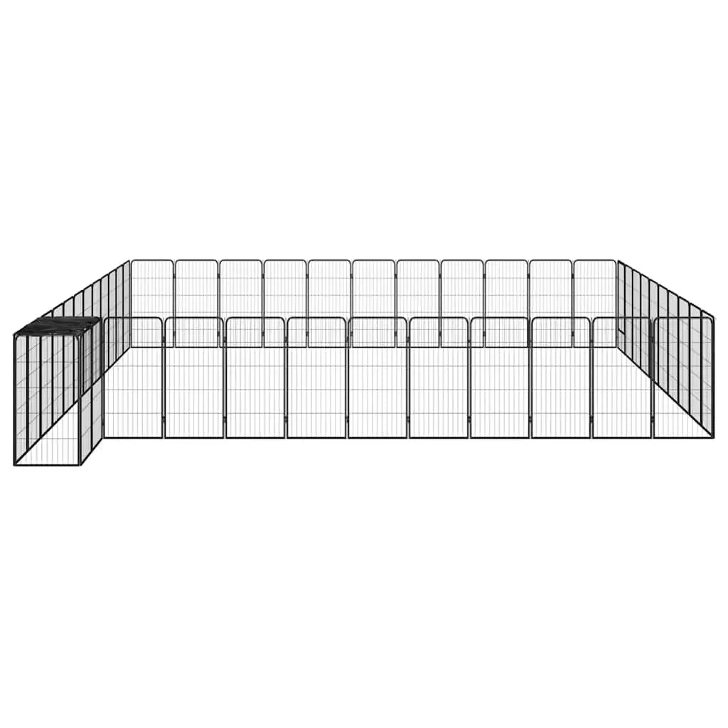 Dog Playpen Steel 46 Panels Black Outdoor Indoor Exercise Pen